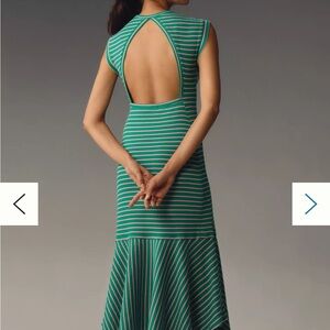 Anthropologie Daily Practice Open Back Stripe Midi Dress